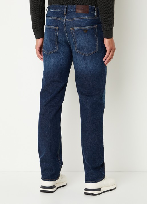 Armani Straight leg jeans met steekzakken - achterkant indigo