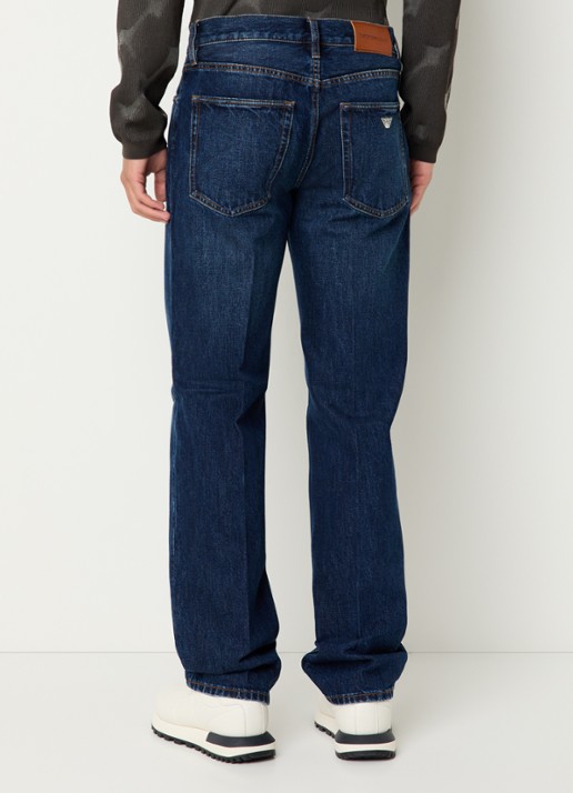 Armani Straight leg jeans met steekzakken - achterkant 5 staalblauw