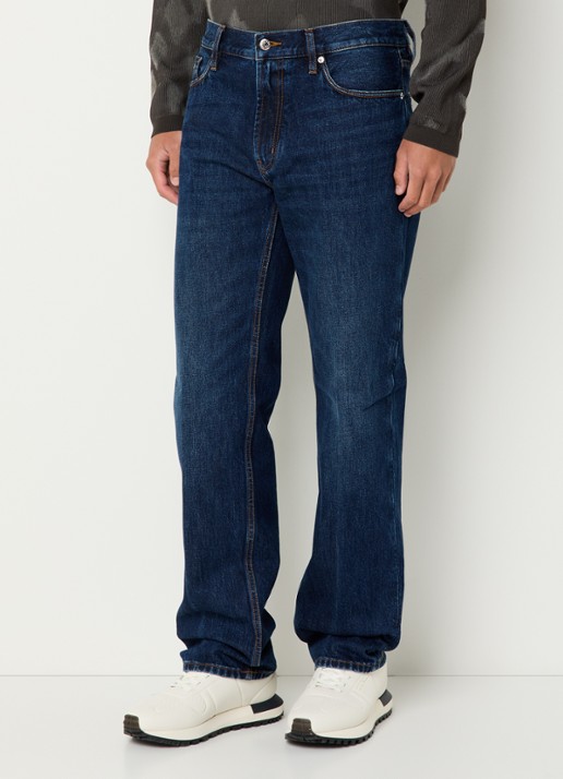 Armani Straight leg jeans met steekzakken - detail 3 staalblauw