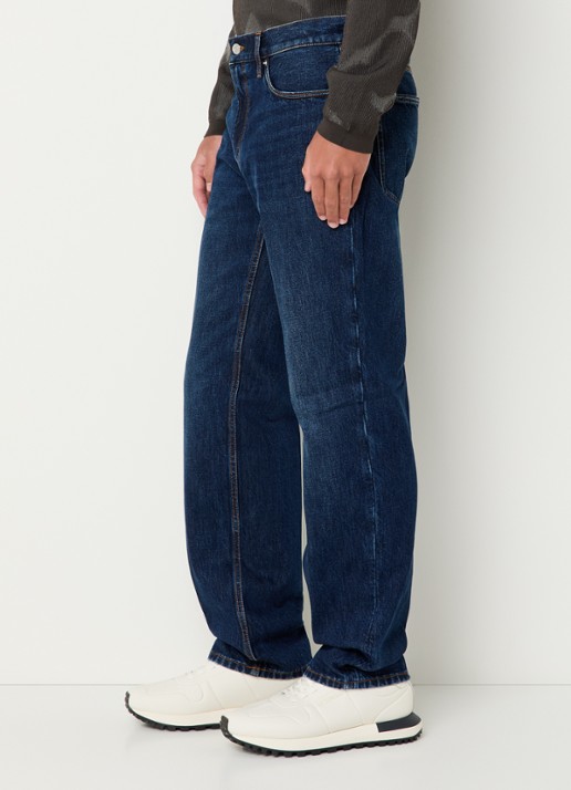 Armani Straight leg jeans met steekzakken - detail 4 staalblauw