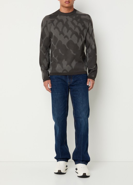 Armani Straight leg jeans met steekzakken - voorkant 2 staalblauw