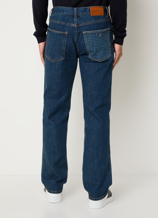 Armani Straight leg jeans met steekzakken - achterkant 3 kobaltblauw
