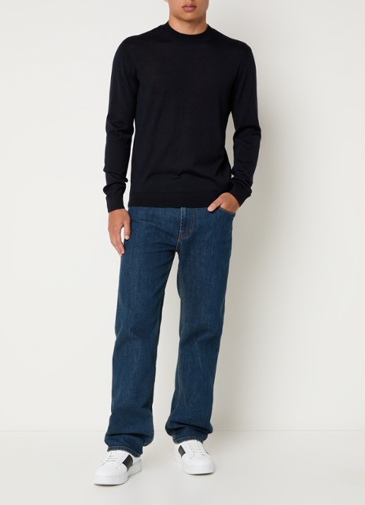 Armani Straight leg jeans met steekzakken - voorkant 2 kobaltblauw
