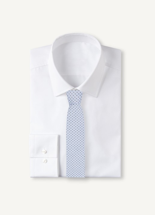 Armani Stropdas van zijde met stippenprint - voorkant 2 blauw