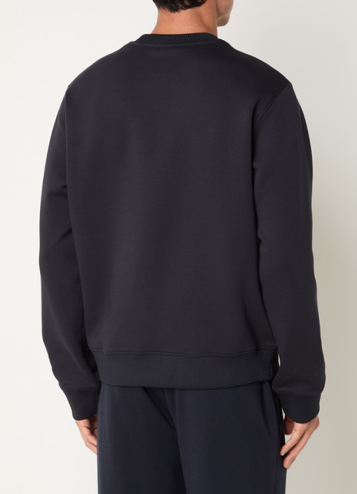 Armani Sweater met flock logoprint - achterkant donkerblauw