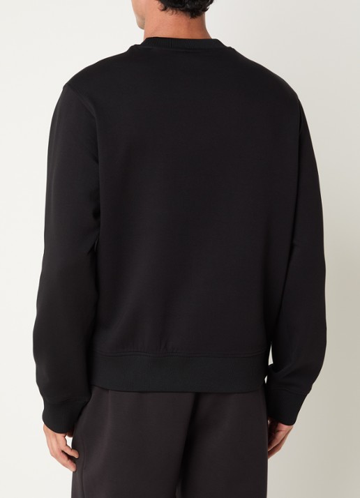Armani Sweater met flock logoprint - achterkant 3 zwart