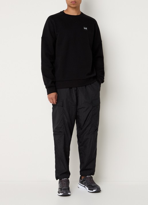 Armani Sweater met logo- en backprint - voorkant 2 zwart