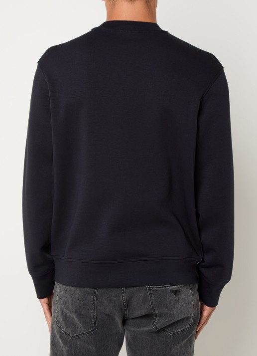 Armani Sweater met logo en borstzak - achterkant donkerblauw