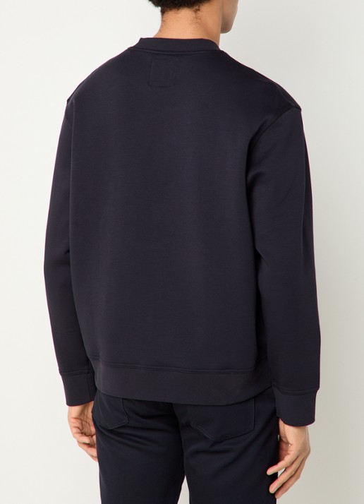 Armani Sweater met logoborduring - achterkant donkerblauw