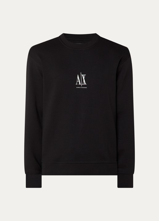 Armani Sweater met logoborduring - voorkant 3 zwart