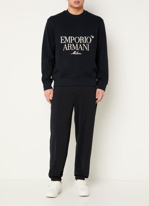 Armani Sweater met logoborduring - voorkant 4 zwart