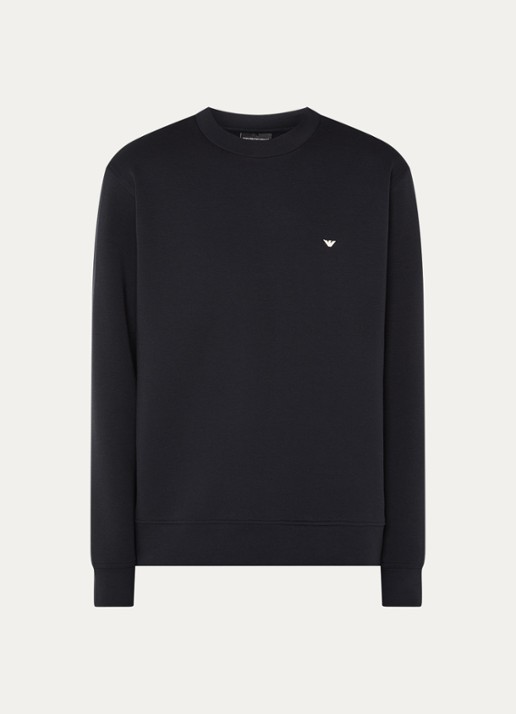 Armani Sweater met logoborduring - voorkant 3 donkerblauw