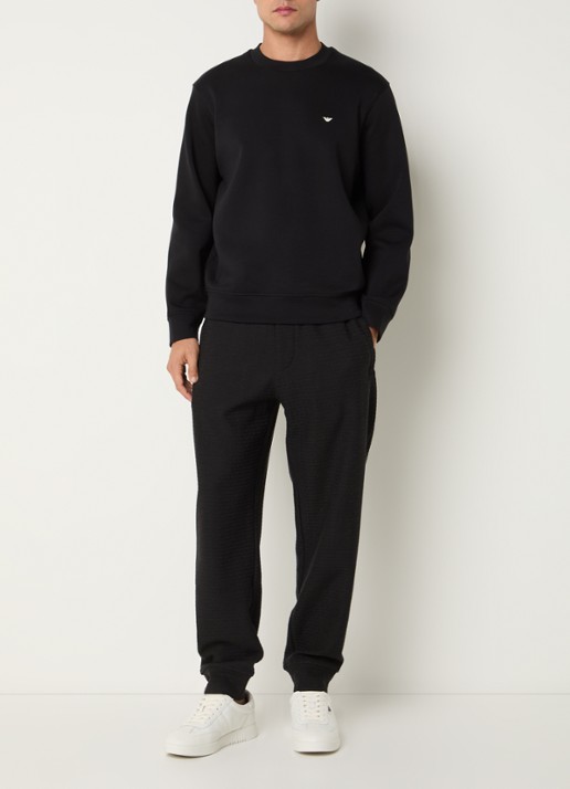 Armani Sweater met logoborduring - voorkant 3 zwart