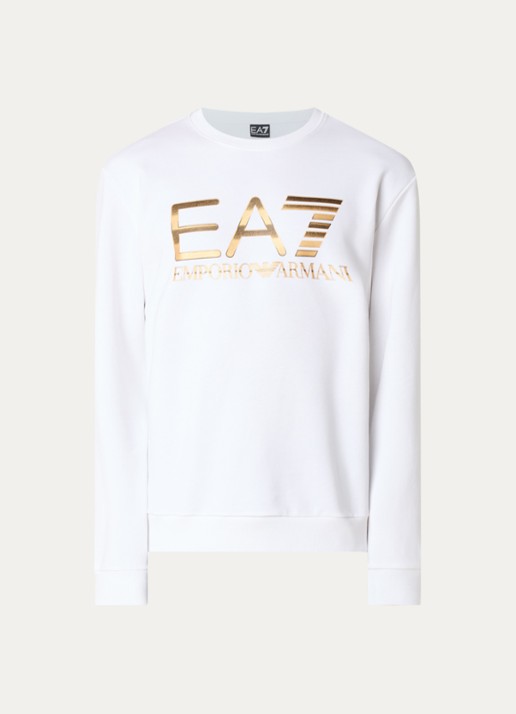 Armani Sweater met logoprint - voorkant wit