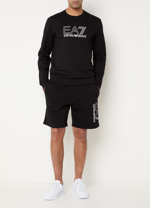 Armani Sweater met logoprint - voorkant 4 zwart