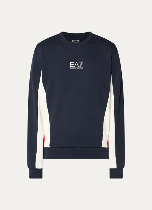 Armani Sweater met logoprint - voorkant 3 donkerblauw