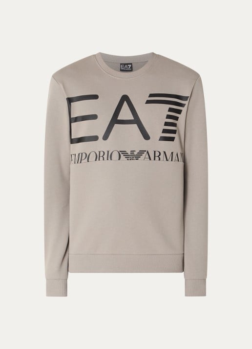 Armani Sweater met logoprint - voorkant 2 donkerbeige