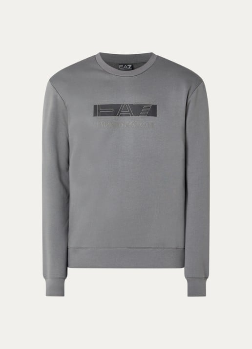 Armani Sweater met logoprint - voorkant 3 grijs