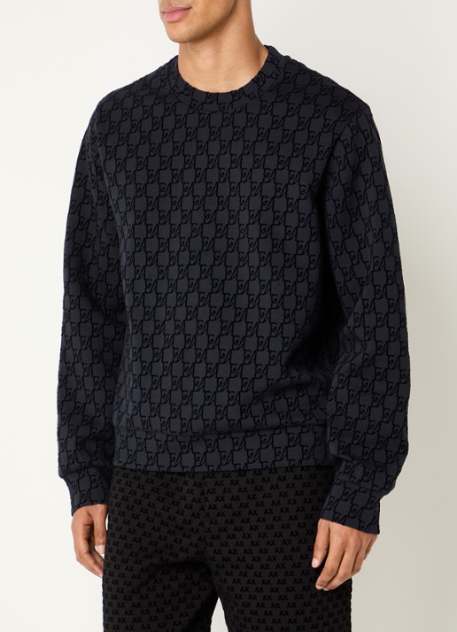 Armani Sweater met print - detail 4 antraciet