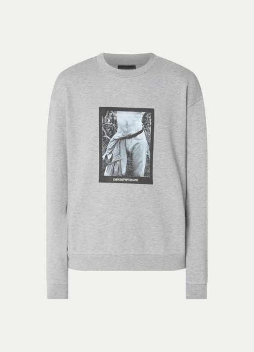 Armani Sweater met print - voorkant 3 lichtgrijs