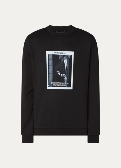 Armani Sweater met print - voorkant zwart