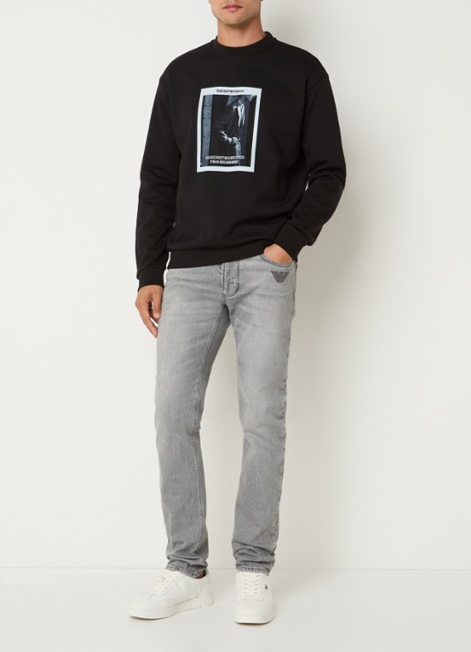 Armani Sweater met print - voorkant 2 zwart