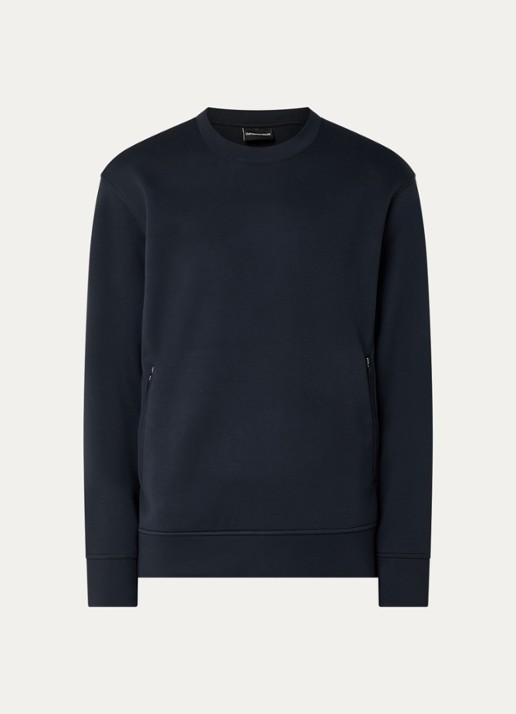 Armani Sweater met ritszakken - voorkant 3 donkerblauw