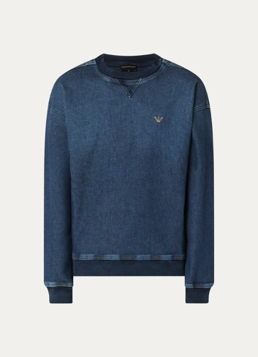Armani Sweater van denim - voorkant 2 blauw