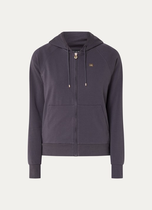 Armani Sweatvest met capuchon en logo - voorkant 2 antraciet