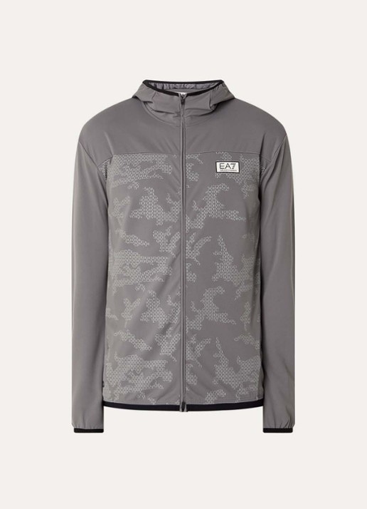 Armani Sweatvest met logo en capuchon - voorkant 2 grijs