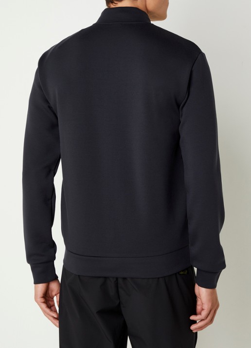 Armani Sweatvest met logo en ritszakken  - achterkant 4 donkerblauw