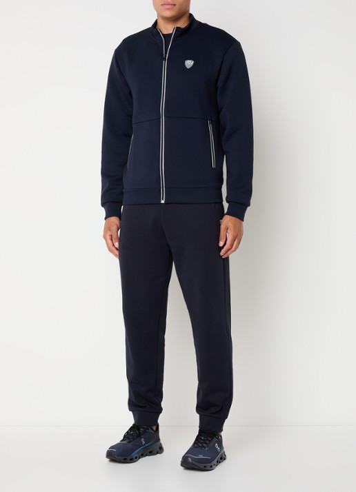 Armani Sweatvest met logo en ritszakken  - voorkant 2 indigo