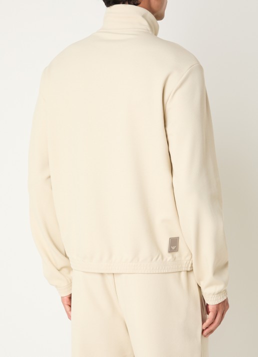 Armani Sweatvest met logo en ritszakken - achterkant ivoor