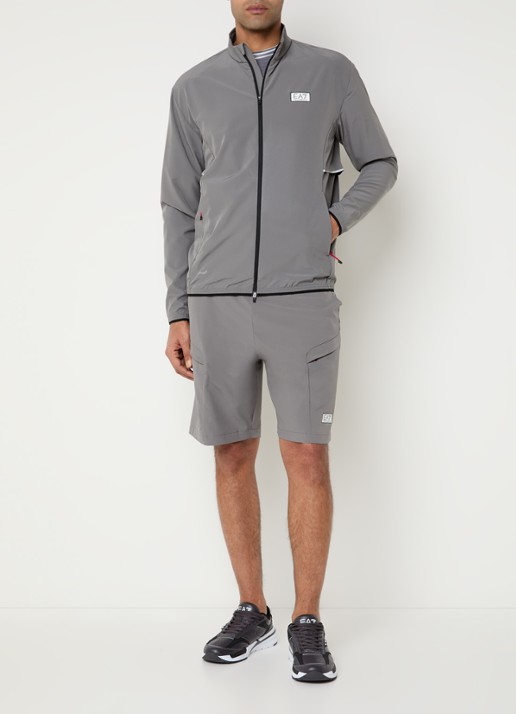 Armani Sweatvest met logo en steekzakken - voorkant 3 grijs