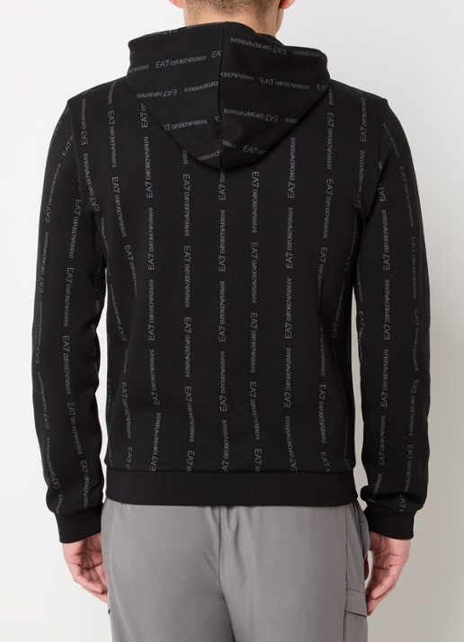 Armani Sweatvest met logo en steekzakken - achterkant zwart