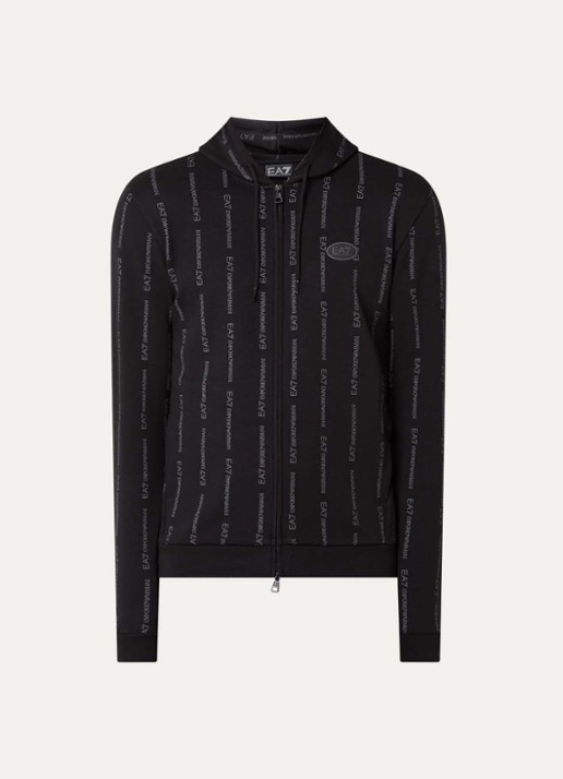 Armani Sweatvest met logo en steekzakken - voorkant 4 zwart
