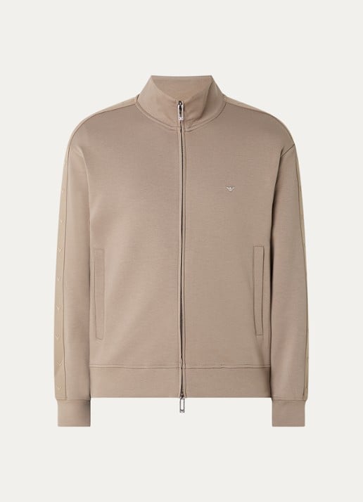 Armani Sweatvest met logo en steekzakken - voorkant 2 antraciet
