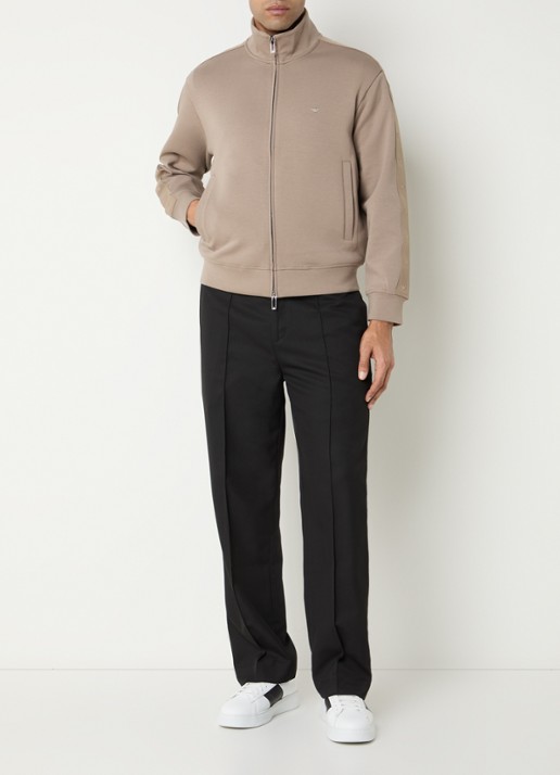 Armani Sweatvest met logo en steekzakken - voorkant 3 antraciet