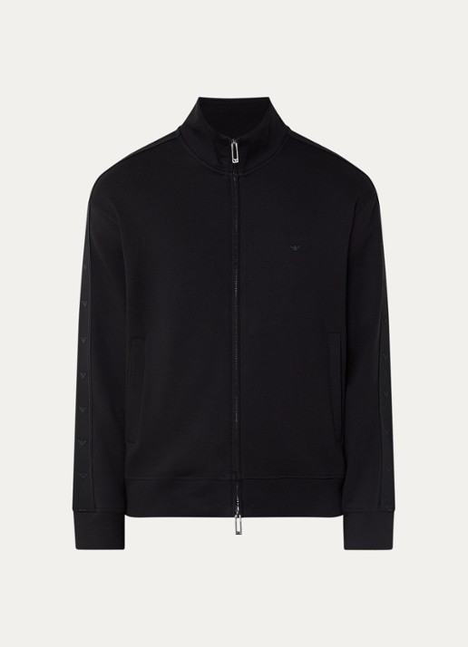 Armani Sweatvest met logo en steekzakken - voorkant zwart