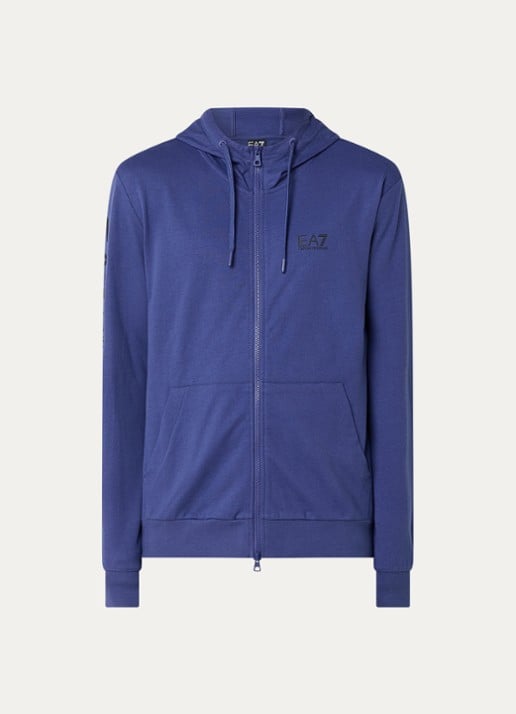 Armani Sweatvest met logo - voorkant kobaltblauw