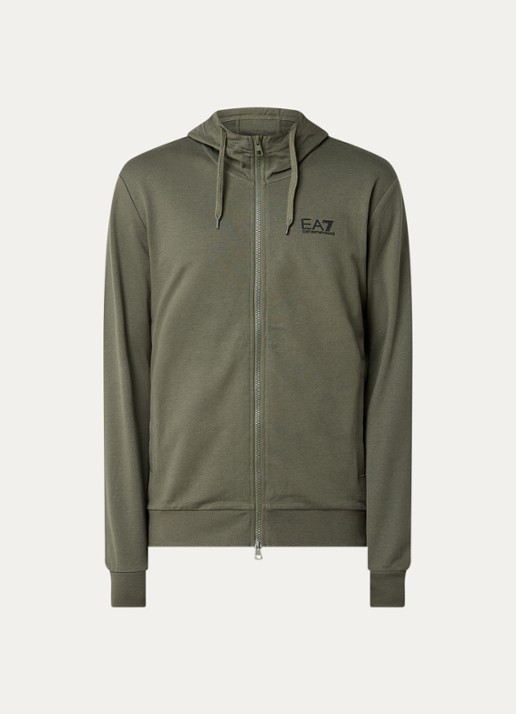 Armani Sweatvest met logo - voorkant legergroen