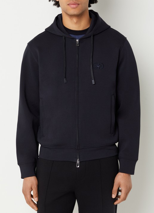 Armani Sweatvest met logoborduring en ritszakken