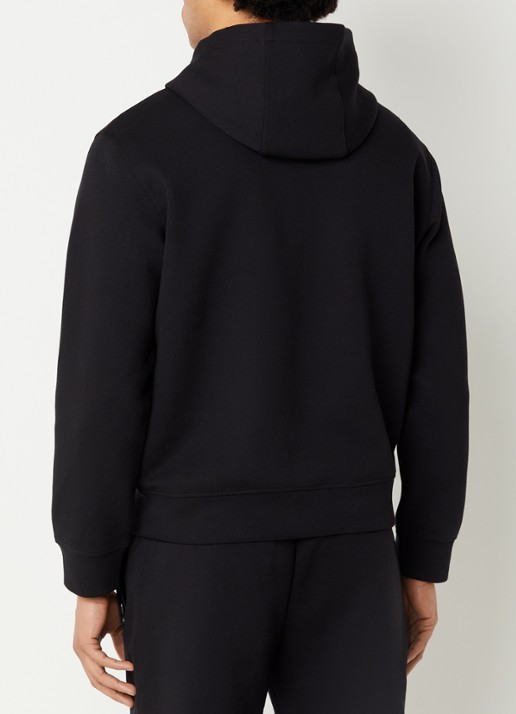 Armani Sweatvest met logoborduring en ritszakken - achterkant zwart