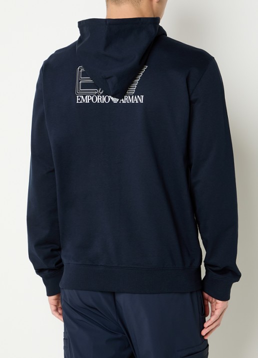 Armani Sweatvest met logoprint - achterkant 3 donkerblauw
