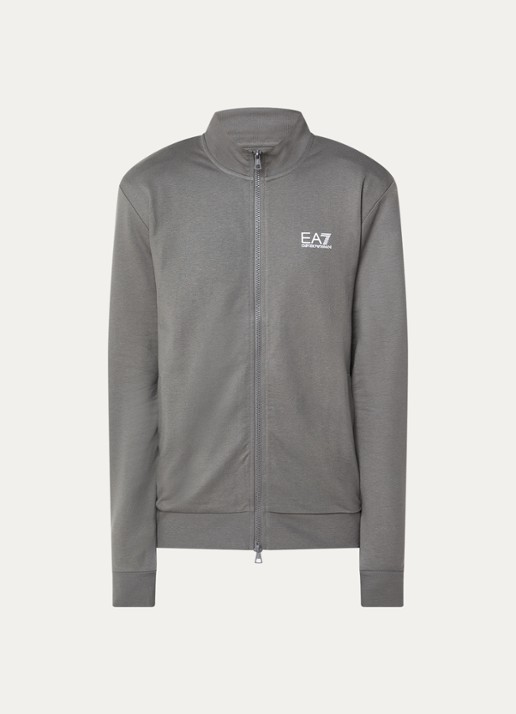 Armani Sweatvest met logoprint - voorkant 2 grijs