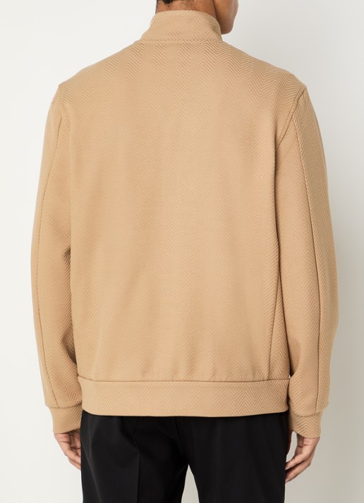 Armani Sweatvest met structuur en steekzakken - achterkant camel