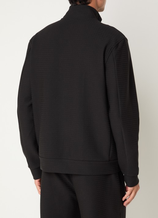 Armani Sweatvest met structuur en steekzakken - achterkant zwart
