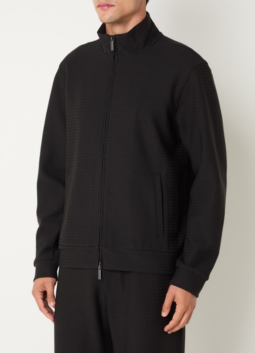 Armani Sweatvest met structuur en steekzakken - detail 4 zwart