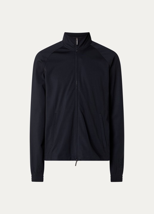 Armani Sweatvest met trekkoord en steekzakken - voorkant donkerblauw