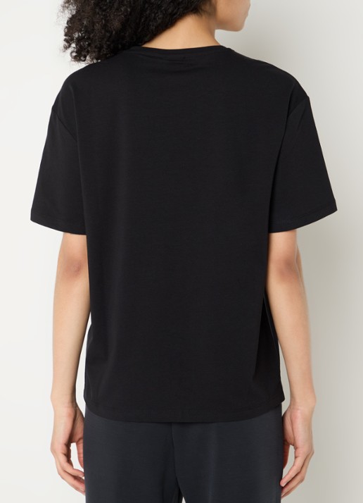 Armani T-shirt in  katoenblend met logo - achterkant 4 zwart